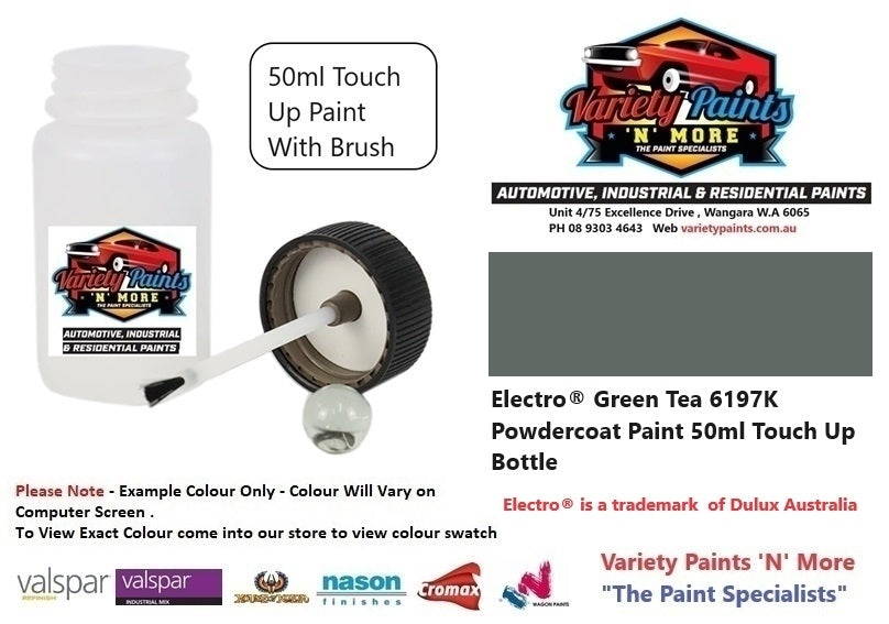 Electro® Green Tea 6197K Powdercoat Matched Paint 50ml Touch Up Bottle