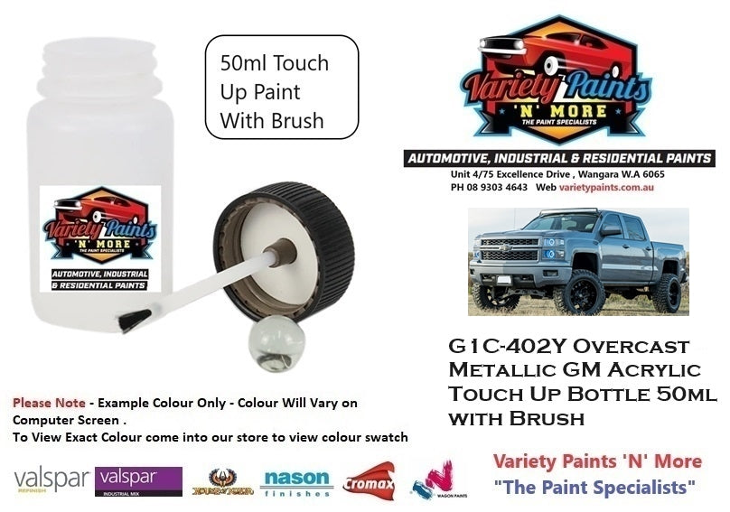 G1C-402Y Overcast Metallic GM Acrylic Touch Up Bottle 50ml with Brush