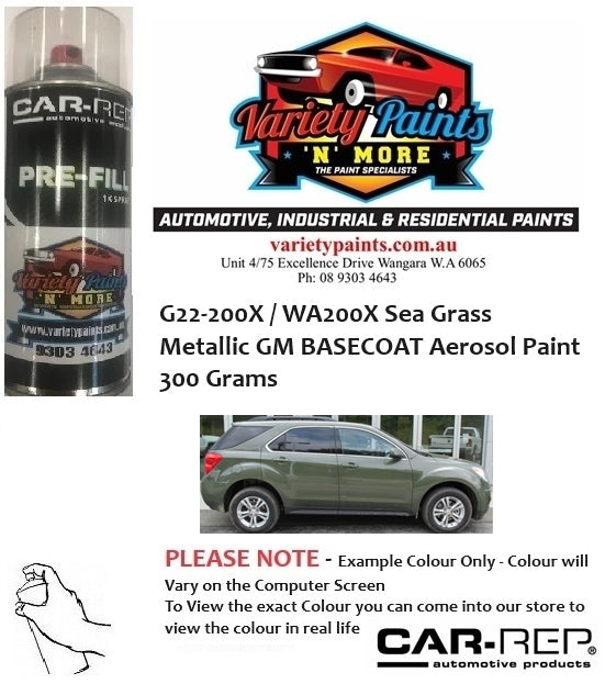 G22-200X / WA200X Sea Grass Metallic GM BASECOAT Aerosol Paint 300 Grams