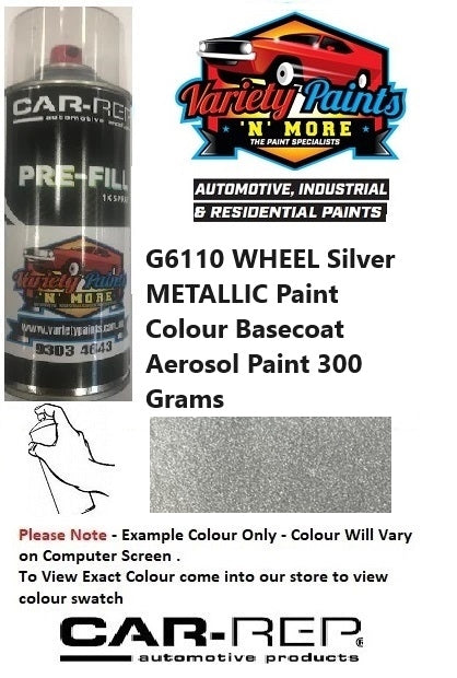 G6110 WHEEL Silver METALLIC Paint Colour Basecoat  Aerosol Paint 300 Grams 4IS 39A