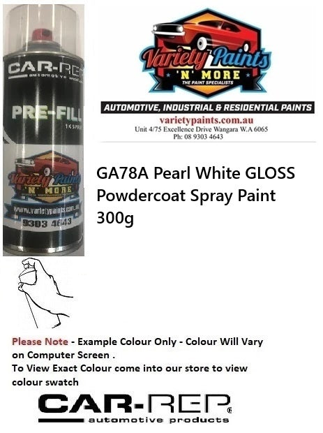 GA78A Pearl White GLOSS Powdercoat Spray Paint 300g