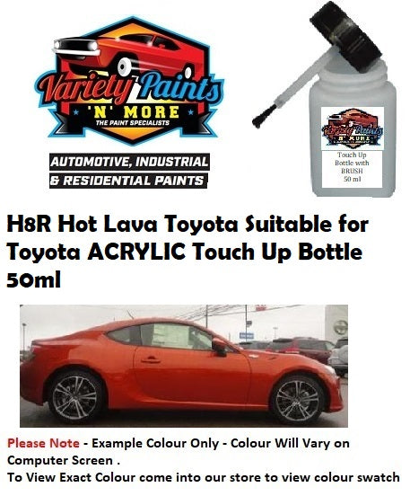 H8R Hot Lava Toyota Suitable for Toyota ACRYLIC Touch Up Bottle 50ml