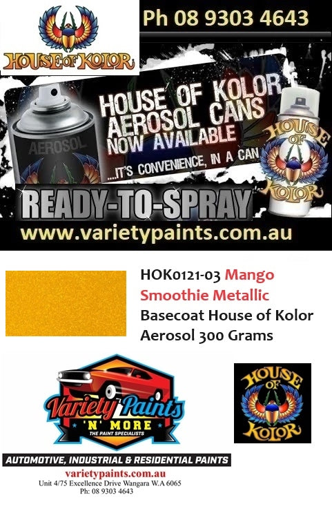 HOK0121-03 Mango Smoothie Metallic Basecoat House of Kolor Aerosol 300 Grams