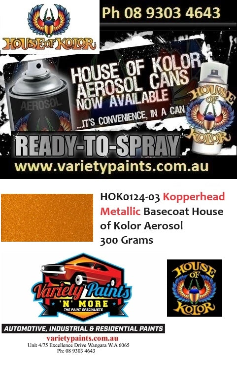 HOK0124-03 Kopperhead Metallic Basecoat House of Kolor Aerosol 300 Grams