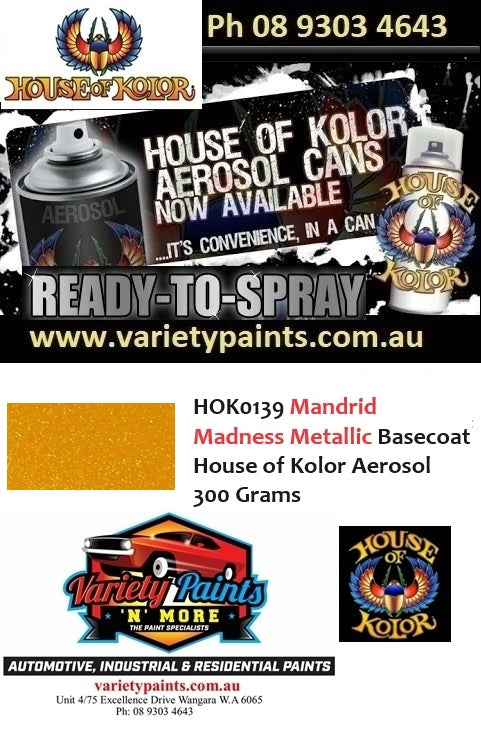 HOK0139 Mandrid Madness Metallic Basecoat House of Kolor Aerosol 300 Grams