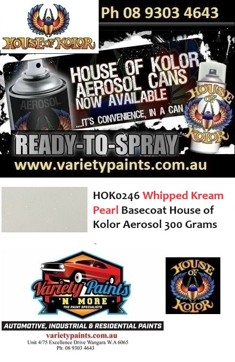 HOK0246 Whipped Kream Pearl Basecoat House of Kolor Aerosol 300 Grams