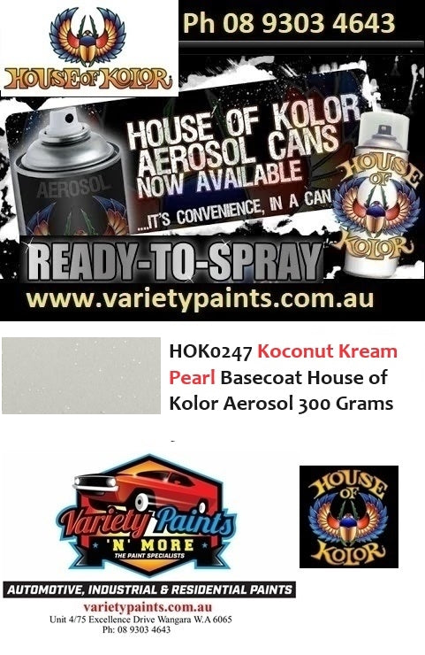 HOK0247 Koconut Kream Pearl Basecoat House of Kolor Aerosol 300 Grams