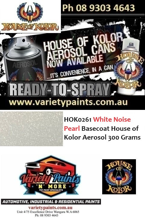 HOK0261 White Noise Pearl Basecoat House of Kolor Aerosol 300 Grams