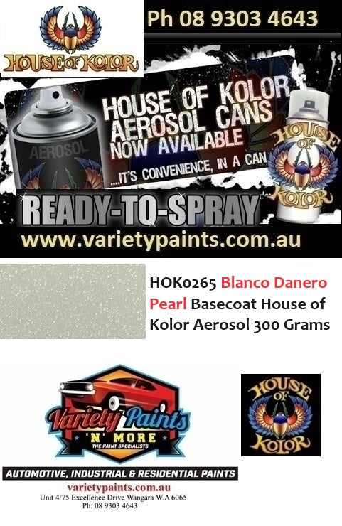 HOK0265 Blanco Danero Pearl Basecoat House of Kolor Aerosol 300 Grams