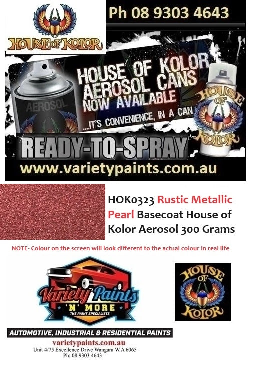 HOK0323 Rustic Metallic Pearl Basecoat House of Kolor Aerosol 300 Grams