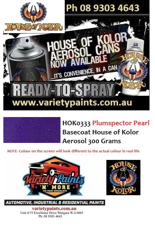 HOK0333 Plumspector Pearl Basecoat House of Kolor Aerosol 300 Grams