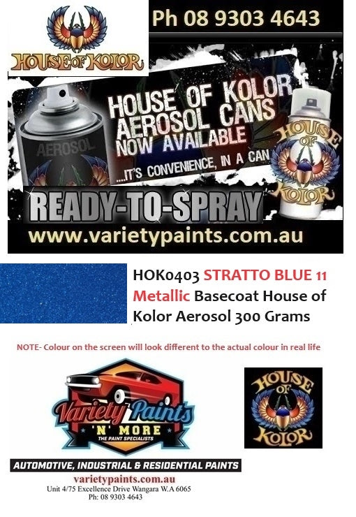 HOK0403 STRATTO BLUE 11 Metallic Basecoat House of Kolor Aerosol 300 Grams