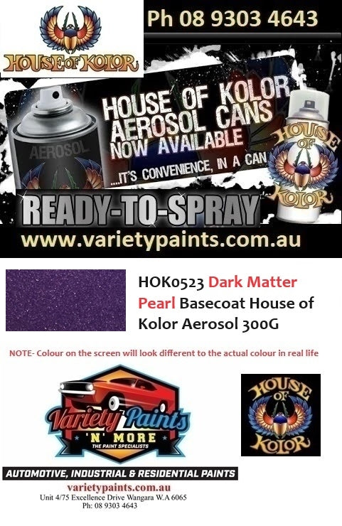 HOK0523 Dark Matter Pearl Basecoat House of Kolor Aerosol 300G