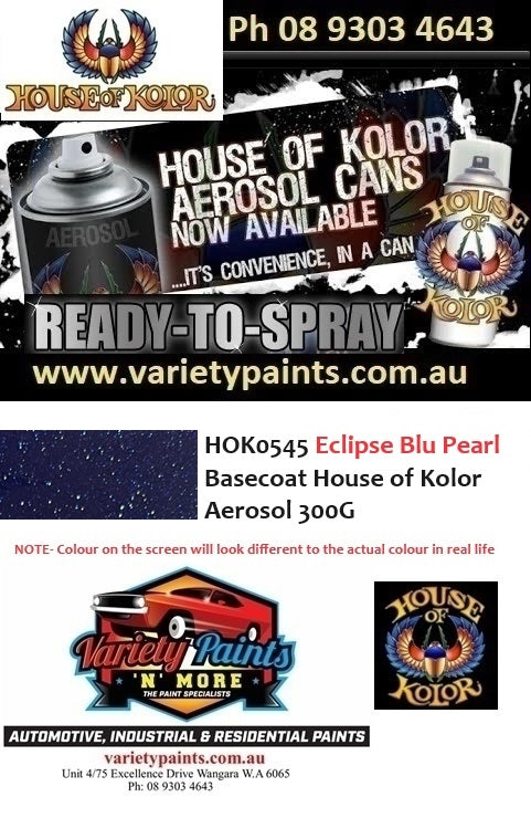HOK0545 Eclipse Blu Pearl Basecoat House of Kolor Aerosol 300G