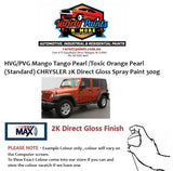 HVG/PVG Mango Tango Pearl /Toxic Orange Pearl (Standard) CHRYSLER 2K Direct Gloss Spray Paint 300g