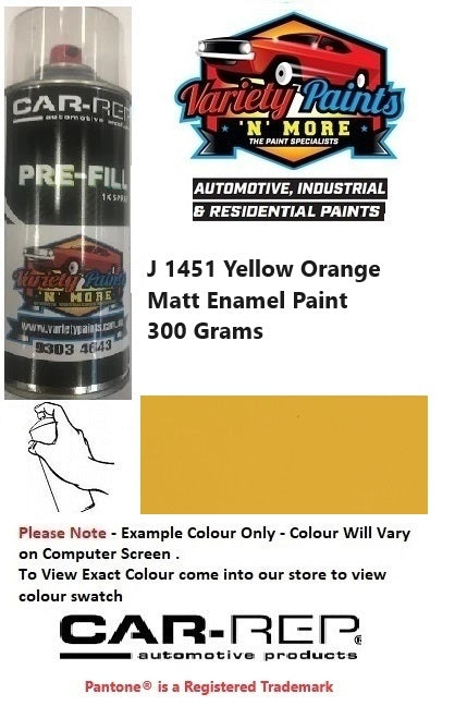 J 1451 Yellow Orange MATT Enamel Paint 300 Grams