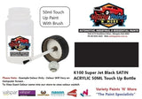 K100 Super Jet Black Satin ACRYLIC 50ML Touch Up Bottle