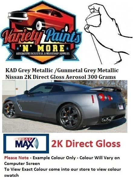 KAD Grey Metallic /Gunmetal Grey Metallic Nissan 2K Direct Gloss Aerosol 300 Grams