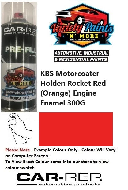 KBS Motorcoater Holden Rocket Red (Orange) Engine Enamel 300G **SEE NOTES