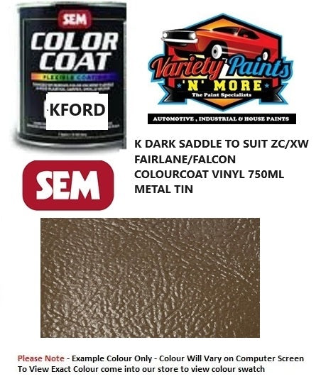 KFORD DARK SADDLE TO SUIT ZC/XW FAIRLANE/FALCON COLOURCOAT VINYL 750ML METAL TIN
