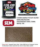 KFORD DARK SADDLE TO SUIT ZC/XW FAIRLANE/FALCON COLOURCOAT VINYL 750ML METAL TIN