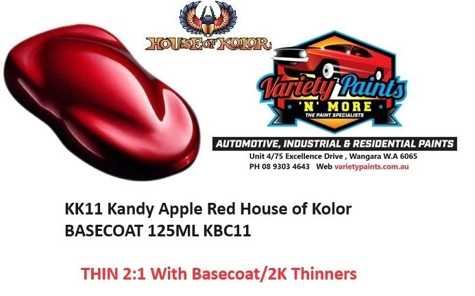 KK11 Kandy Apple Red House of Kolor BASECOAT 125ML KBC11