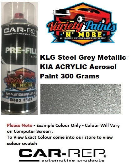 KLG Steel Grey Metallic KIA ACRYLIC Aerosol Paint 300 Grams