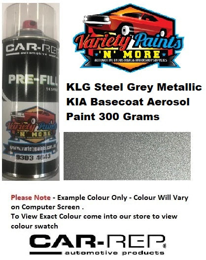 KLG Steel Grey Metallic KIA Basecoat Aerosol Paint 300 Grams