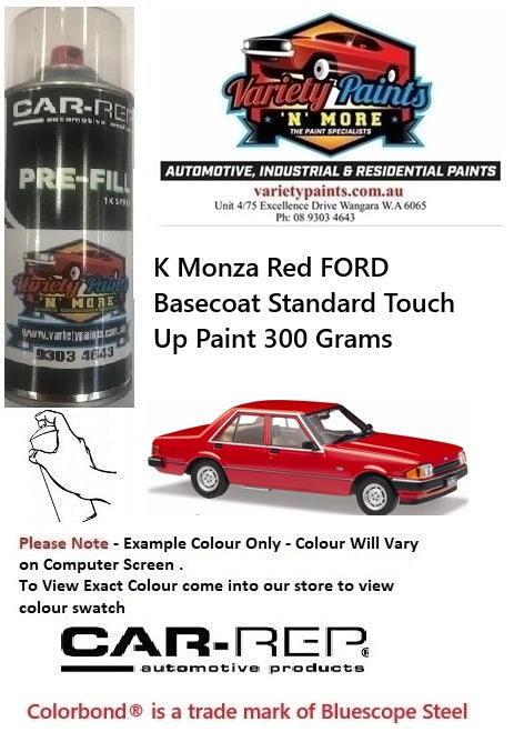 K Monza Red FORD Basecoat Standard Touch Up Paint 300 Grams