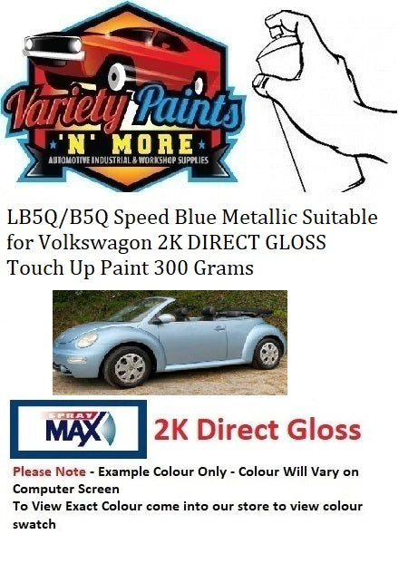 LB5Q/B5Q Speed Blue Metallic Suitable for Volkswagon 2K DIRECT GLOSS Touch Up Paint 300 Grams