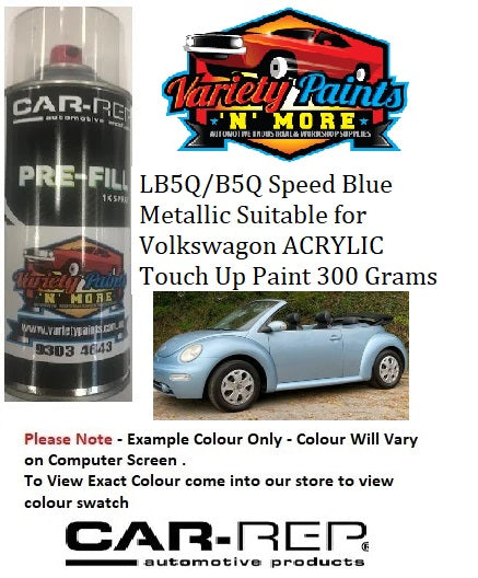 LB5Q/B5Q Speed Blue Metallic Suitable for Volkswagon ACRYLIC Touch Up Paint 300 Grams