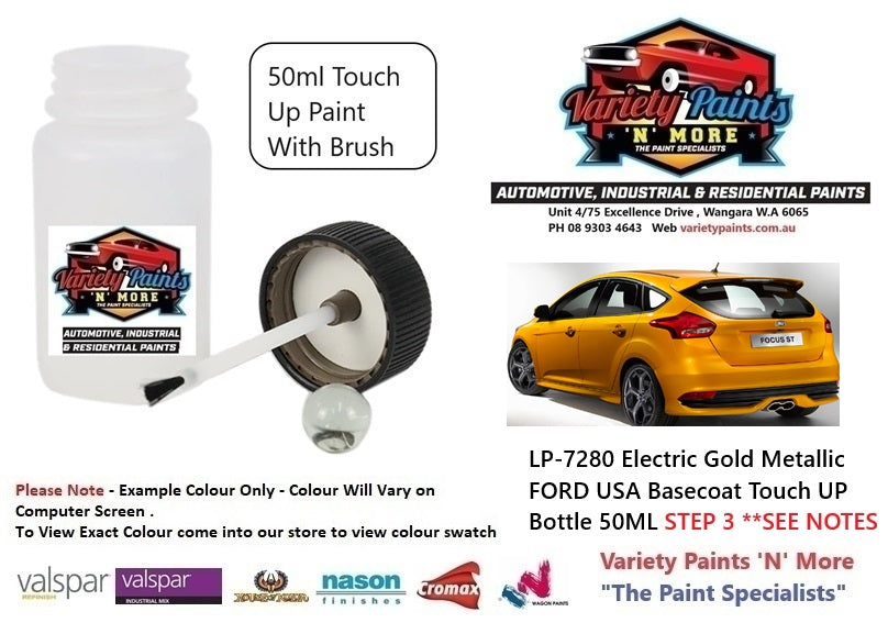 LP-7280 Electric Gold Metallic FORD USA Basecoat Touch UP Bottle 50ML STEP 3 **SEE NOTES