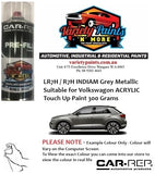 LR7H / R7H INDIAM Grey Metallic Suitable for Volkswagon ACRYLIC Touch Up Paint 300 Grams