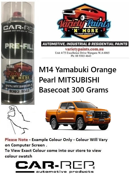 M14 Yamabuki Orange Pearl MITSUBISHI Basecoat 300 Grams