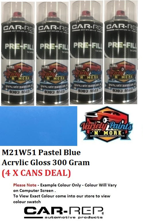 M21W51 Pastel Blue Acrylic Gloss 300 Gram (4 x Cans Deal)
