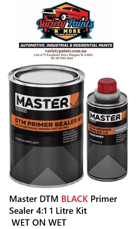 Master DTM BLACK Primer Sealer 4:1 1 Litre Kit WET ON WET