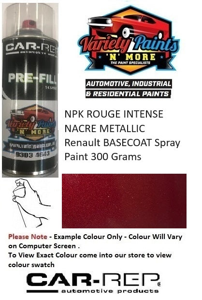 NPK ROUGE INTENSE NACRE METALLIC Renault BASECOAT Spray Paint 300 Grams