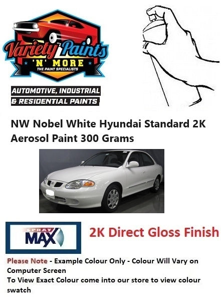 NW Nobel White Hyundai Standard 2K Aerosol Paint 300 Grams