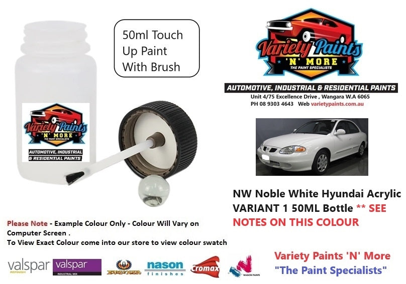 NW Noble White Hyundai Acrylic VARIANT 1 50ML Bottle