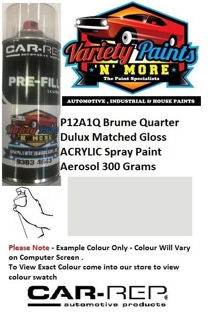 P12A1Q Brume Quarter Dulux Matched Gloss ACRYLIC Spray Paint Aerosol 300 Grams