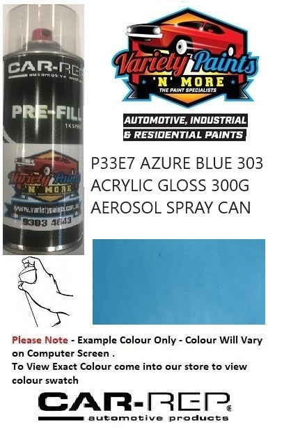 P33E7 AZURE BLUE 303 ACRYLIC GLOSS 300G AEROSOL SPRAY CAN