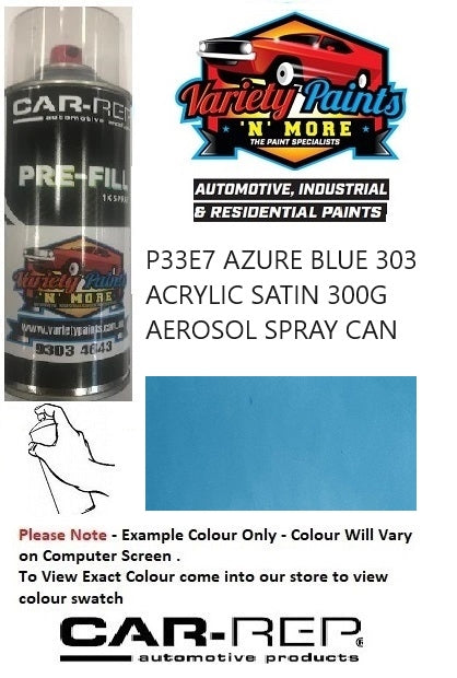 P33E7 AZURE BLUE 303 ACRYLIC SATIN 300G AEROSOL SPRAY CAN