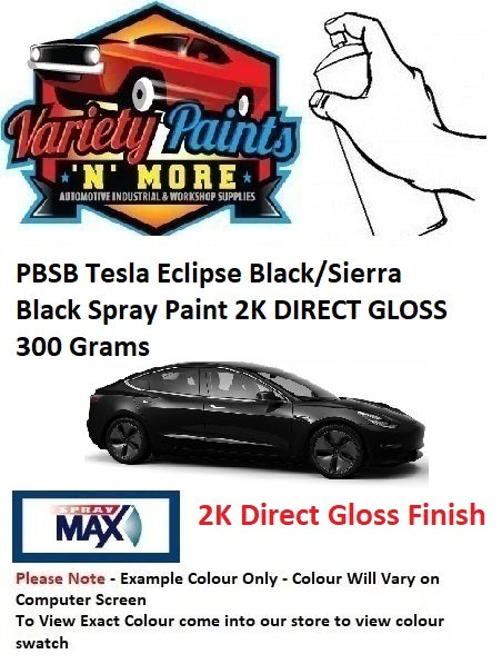PBSB Tesla Eclipse Black/Sierra Black Spray Paint 2K DIRECT GLOSS 300 Grams