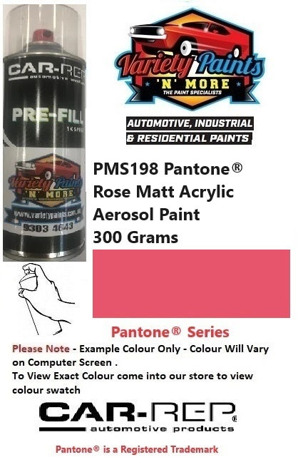 PMS198 Pantone® Rose Matt Acrylic Paint 300 Grams