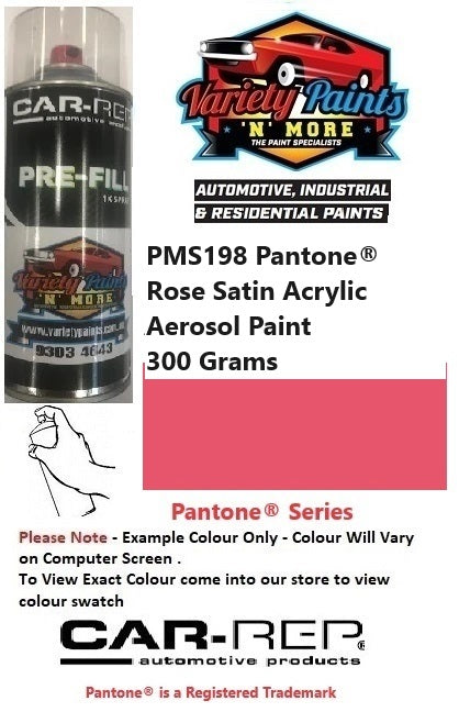PMS198 Pantone® Rose Satin Acrylic Paint 300 Grams