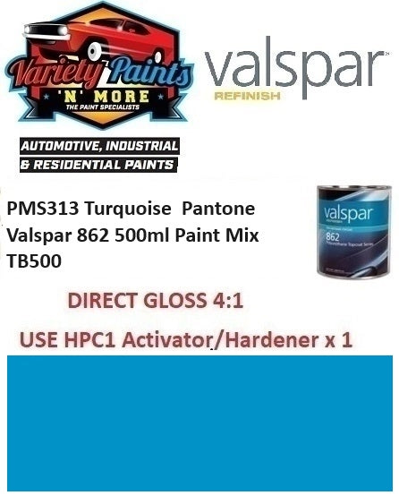 PMS313 Turquoise Pantone Valspar 862 500ml Paint Mix TB500