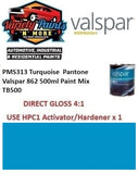 PMS313 Turquoise  Pantone Valspar 862 500ml Paint Mix TB500