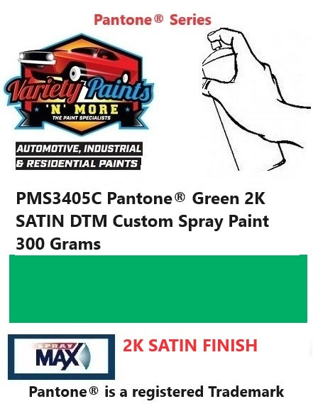 PMS3405C Pantone® Green 2K SATIN DTM Custom Spray Paint 300 Grams