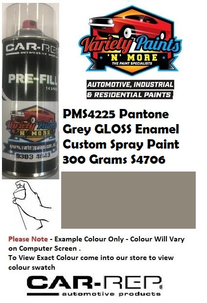PMS4225 Pantone Grey GLOSS Enamel Custom Spray Paint 300 Grams S4706