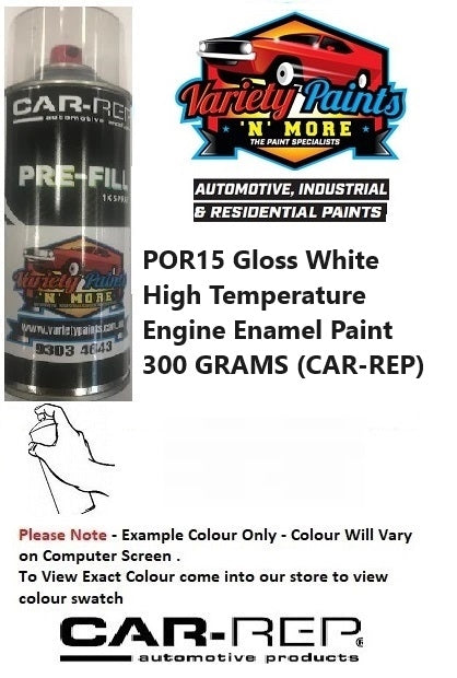 POR15 Gloss White High Temperature Engine Enamel Paint 300 GRAMS (CAR-REP) SEE NOTES